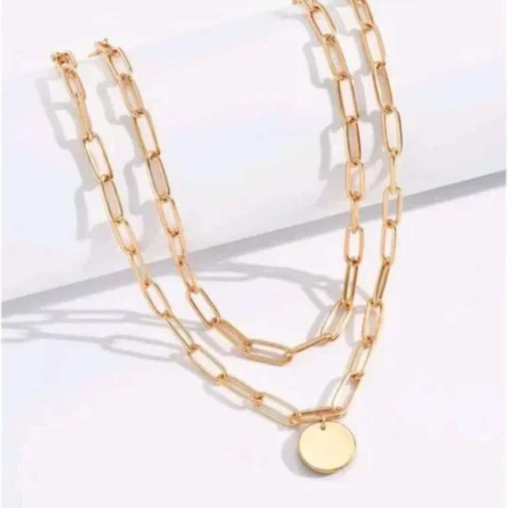 14K Gold Filled Paper Clip Gold Filled Necklace - Picture 3 of 3